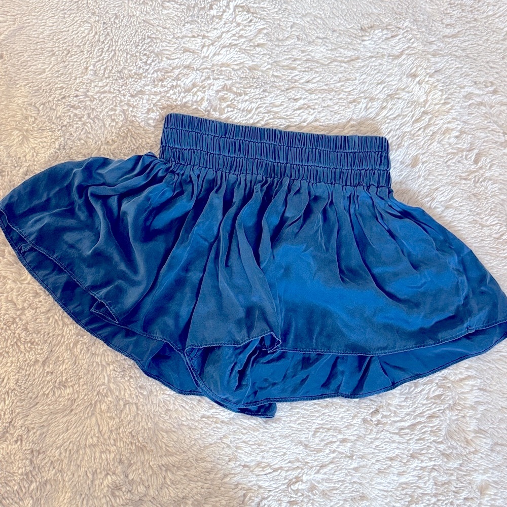 Navy Blue Women's silk sleep Shorts
